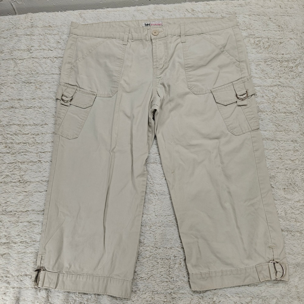 VTG lei Cropped Cargo Pants Juniors 17 Y2K‎ Gorpcore Indie Folk Outdoor Coconut
